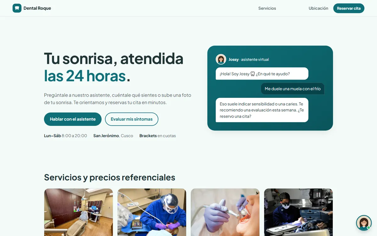 Clínica Dental Roque vista en computadora