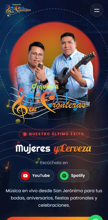Orquesta Sin Fronteras vista en celular