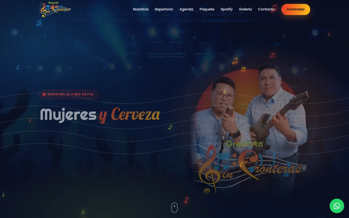 Orquesta Sin Fronteras vista en computadora