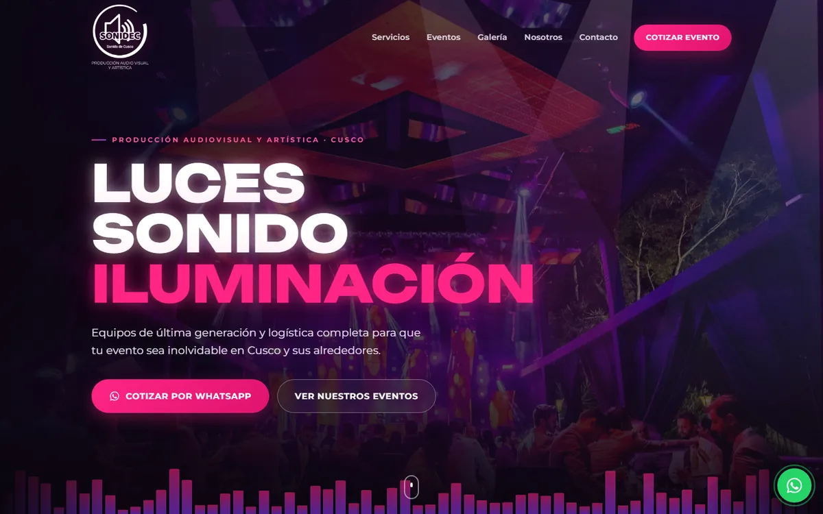 SONIDEC vista en computadora